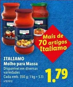 Lidl Itali amo molho para massa promoção