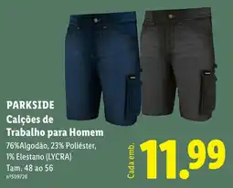 Lidl Parkside calções de trabalho para homem promoção