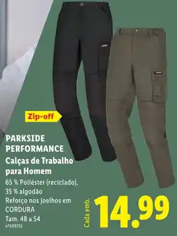 Lidl Parkside performance calças de trabalho para homem promoção