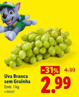 Lidl Uva Branca sem Grainha promoção