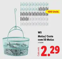 Lidl W5 Molas/ Cesto com 50 Molas promoção