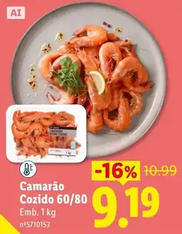 Lidl Camarão Cozido 60/80 promoção