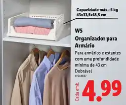 Lidl W5 Organizador para Armário promoção