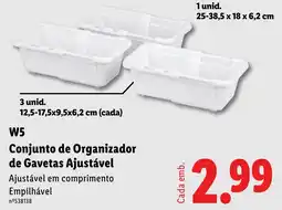 Lidl Conjunto de Organizador de Gavetas Ajustável promoção