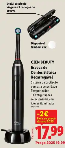 Lidl Cien beauty escova de dentes elétrica recarregável promoção