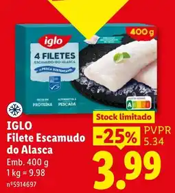 Lidl iglo filete escamudo do alasca promoção