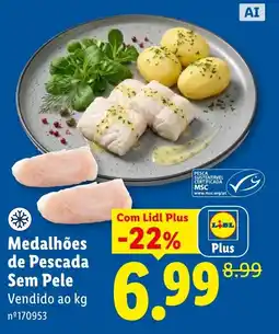 Lidl Medalhões de Pescada Sem Pele promoção
