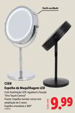 Lidl Cien espelho de maquilhagem led promoção