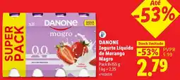 Lidl Danone iogurte líquido de morango magro promoção