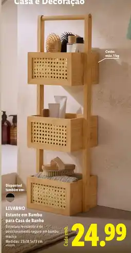 Lidl Livarino estante em bambu para casa de banho promoção