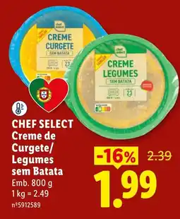 Lidl chef select creme de curgete/legumes sem batata promoção