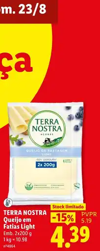 Lidl Terra nostra queijo em fatias light promoção