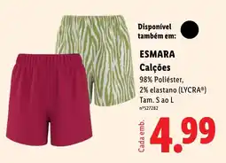 Lidl esmara calções promoção