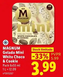 Lidl magnum gelado mini white choco & cookie promoção