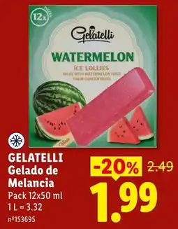 Lidl Gelatelli Gelado de Melancia promoção