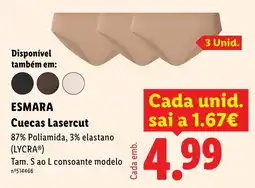 Lidl esmara cuecas lasercut promoção