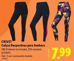 Lidl Crivit calças desportivas para senhora promoção