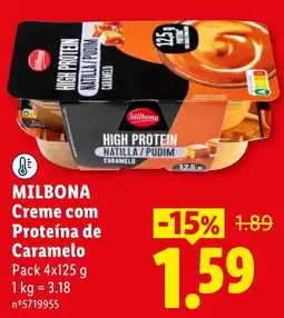 Lidl Milbona Creme com Proteína de Caramelo promoção