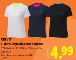 Lidl Crivit t-shirt desportiva para senhora promoção