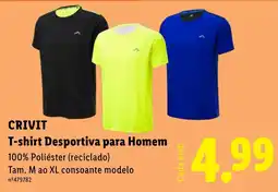 Lidl Crivit t-shirt desportiva para homem promoção