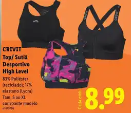 Lidl Crivit top/ sutiã desportivo high level promoção