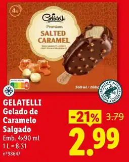 Lidl gelatelli gelado de caramelo salgado promoção