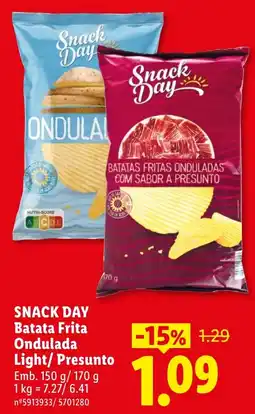 Lidl Snack Day Batata Frita Ondulada Light/Presunto promoção