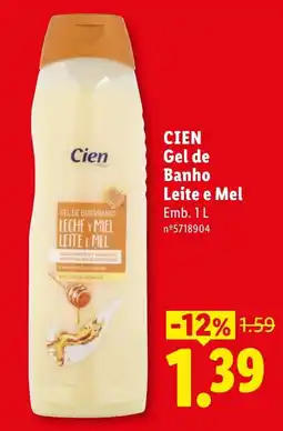 Lidl Cien gel de banho leite e mel promoção