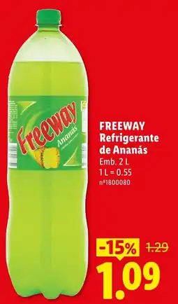 Lidl Freeway refrigerante de ananás promoção
