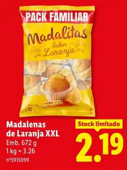 Lidl Madalitas Madalenas de Laranja XXL promoção