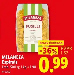 Lidl milaneza espirais promoção