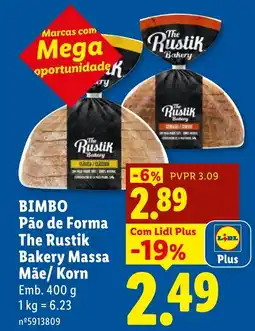 Lidl Pão de Forma The Rustik Bakery Massa Mãe/Korn promoção