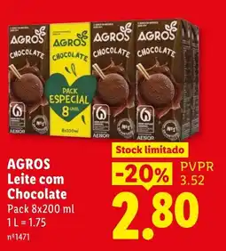 Lidl Agros leite com chocolate promoção