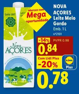 Lidl Nova Açores Leite Meio Gordo promoção