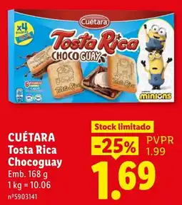 Lidl Cuétara Tosta Rica Chocoguay promoção