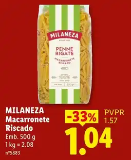 Lidl milaneza macarronete riscado promoção