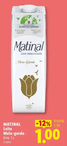 Lidl Matinal Leite Meio-gordo promoção