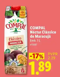 Lidl Compal nectar clássico de maracujá promoção