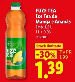 Lidl Fuze Tea Ice Tea de Manga e Ananás promoção