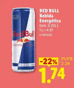 Lidl Red Bull Bebida Energética promoção