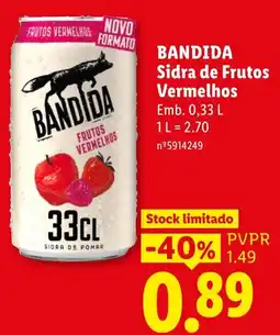 Lidl Bandida sidra de frutos vermelhos promoção