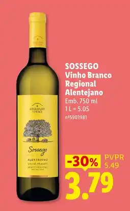 Lidl Sossego Vinho Regional Alentejano promoção
