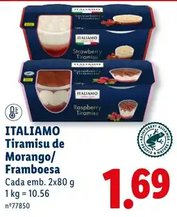 Lidl italiamo tiramisu de morango/framboesa promoção