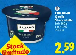 Lidl italiamo queijo stracciatella promoção