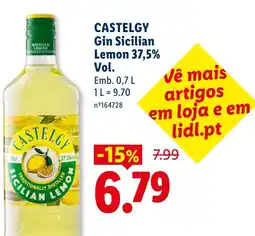 Lidl Castelgy gin sicilian lemon promoção