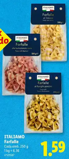Lidl Itali amo farfalle promoção