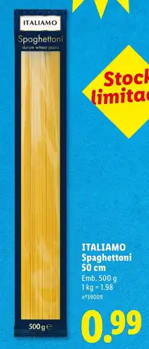 Lidl Itali amo spaghetti 50 cm promoção