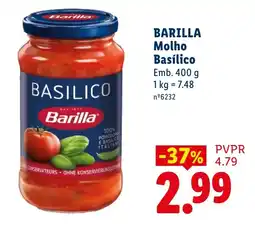 Lidl Barilla molho basílico promoção