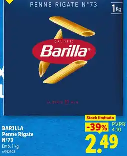 Lidl Barilla penne rigate n°73 promoção