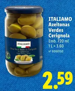 Lidl italiamo azeitonas verdes cerignola promoção